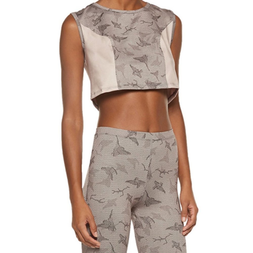 Live the Process Cropped Top - Gray & Taupe Nude